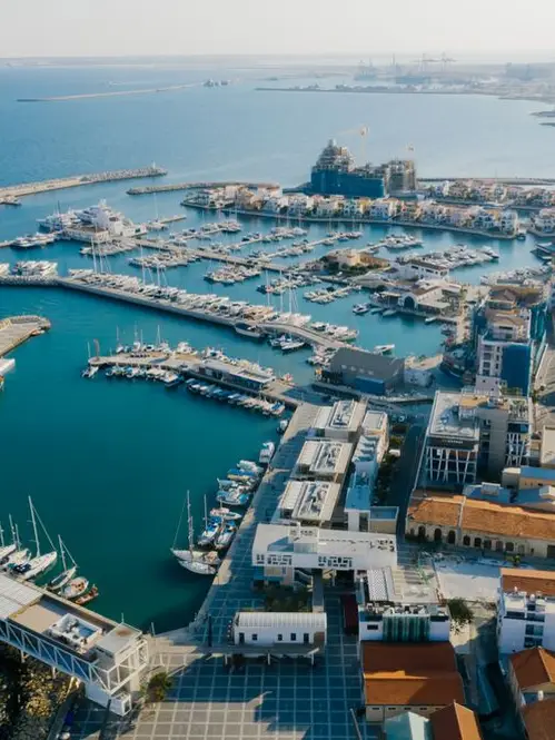 Aerial view of Limassol marina in Cyprus