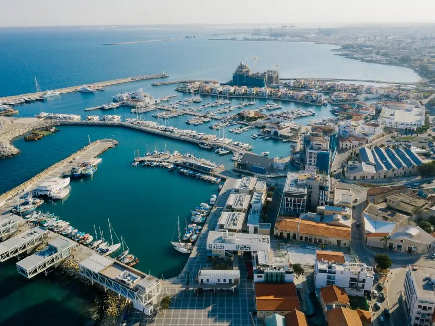 Aerial view of Limassol marina in Cyprus