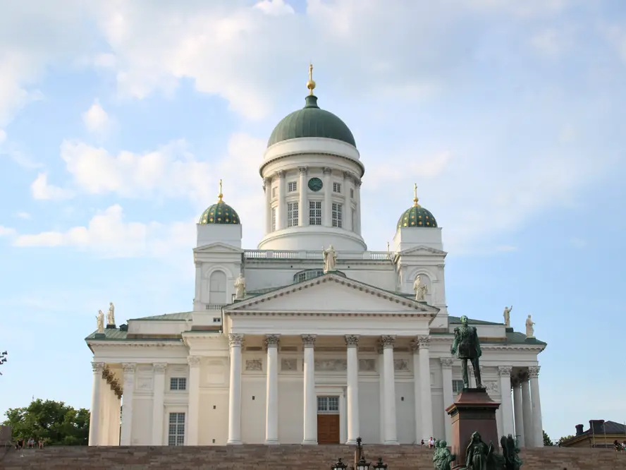 Helsinki Cathedral against a blue sky
