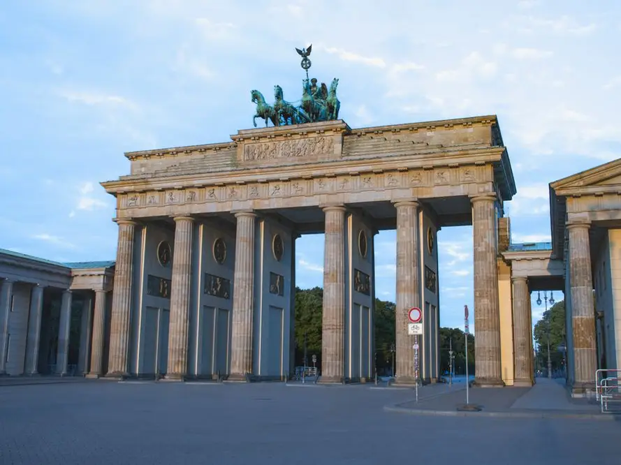The Brandenburg Gate in Berlin on a clear day