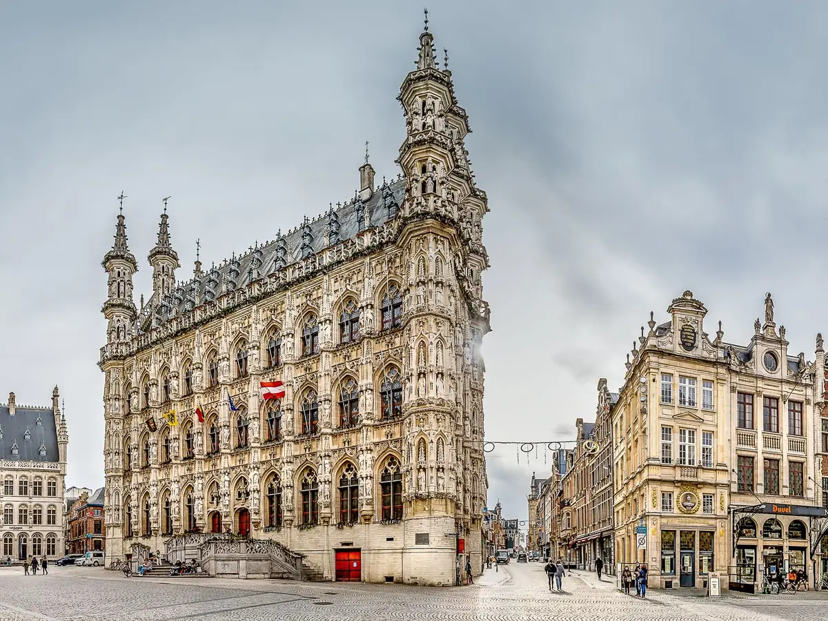 The Gothic town hall on the main square in Leuven