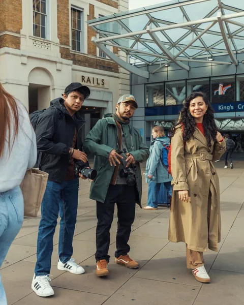 Students on a day out at King’s Cross Station, London